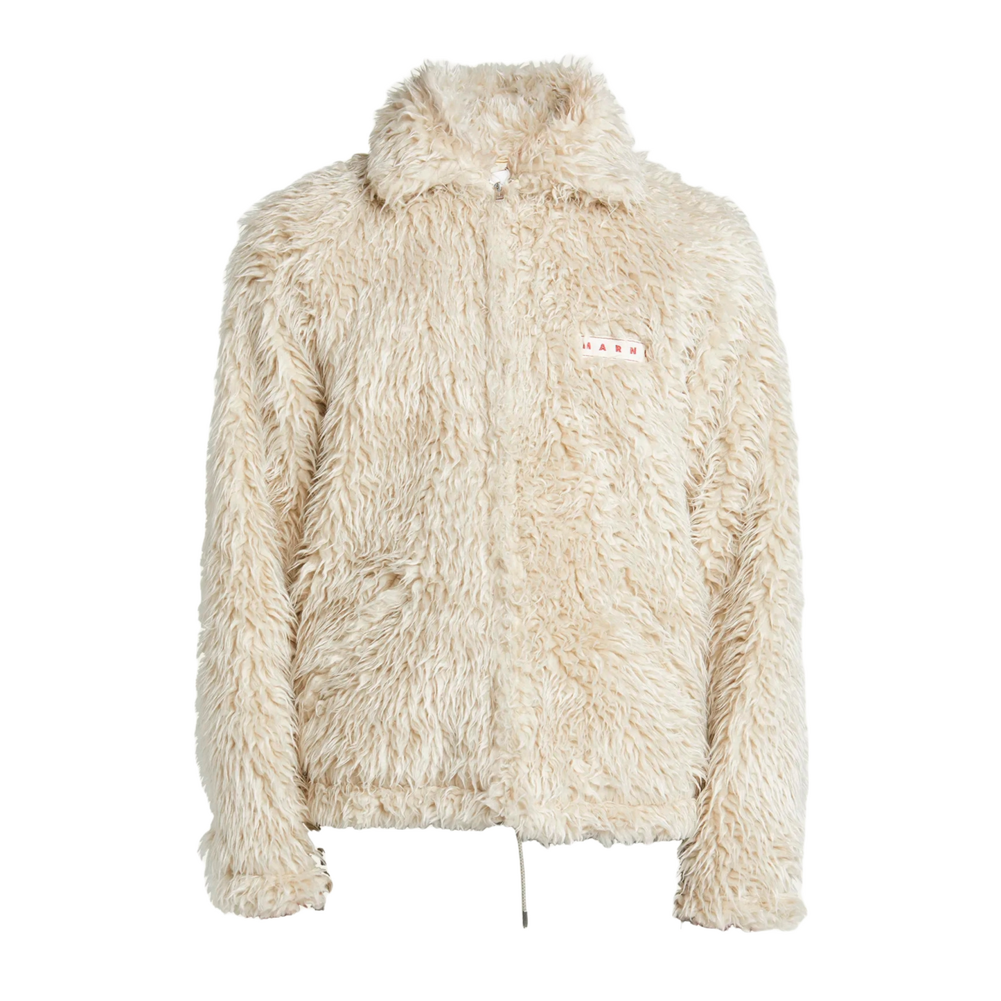 Marni Shaggy Fleece Zip-Up Jacket Glass