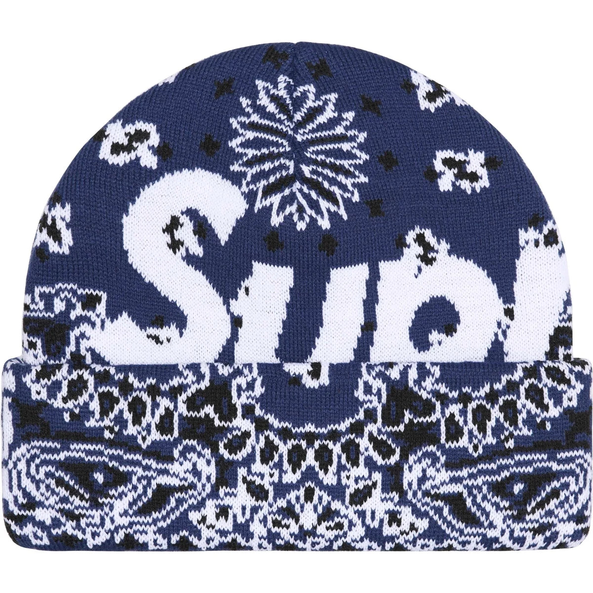 Supreme Bandana Big Logo Beanie (FW24) Navy
