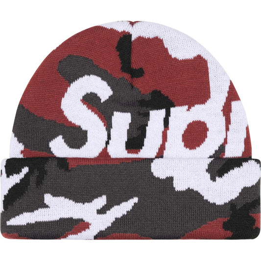 Supreme Big Logo Beanie (FW25) Red Camo