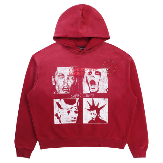 Boredom Kills Unplug Hoodie Red