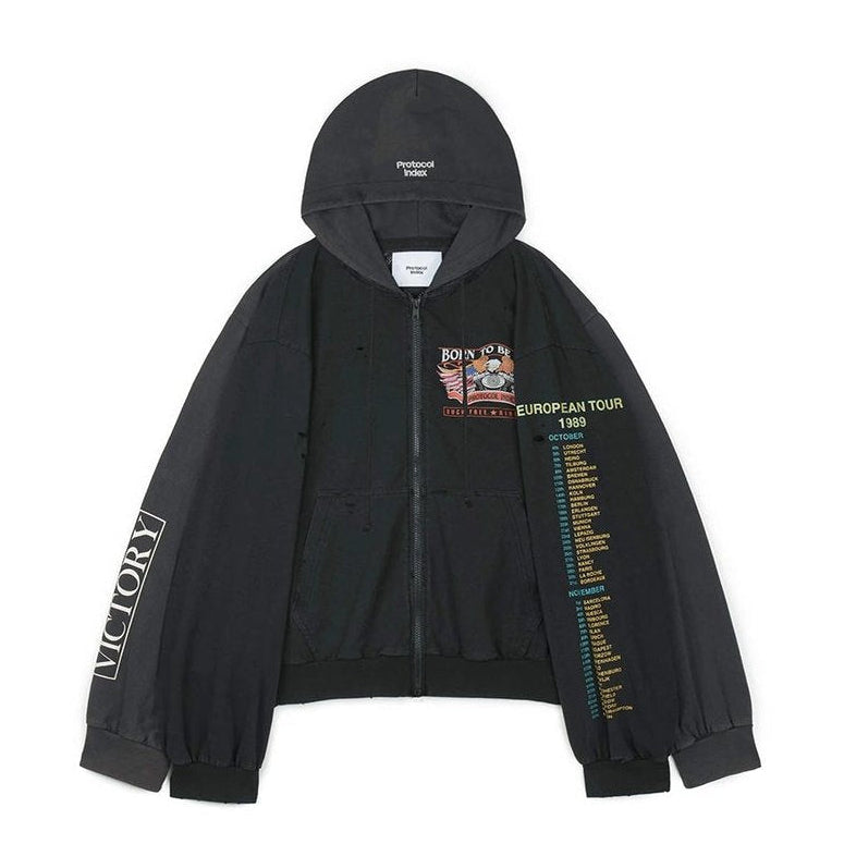 Protocol Index Four hands Zip Hoodie Black
