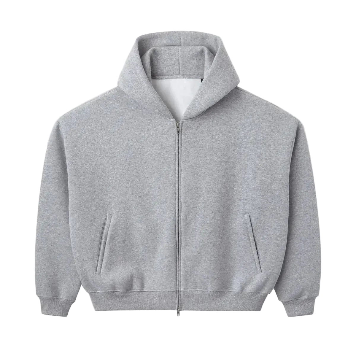 HMDD Blank Zip-Up Hoodie Grey