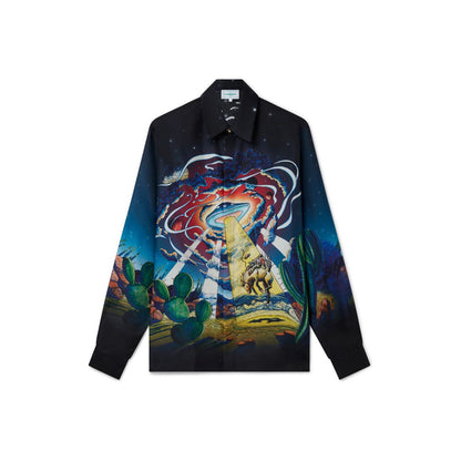 Casablanca Cowboy De L'Espace Silk L/S Shirt Dark Blue