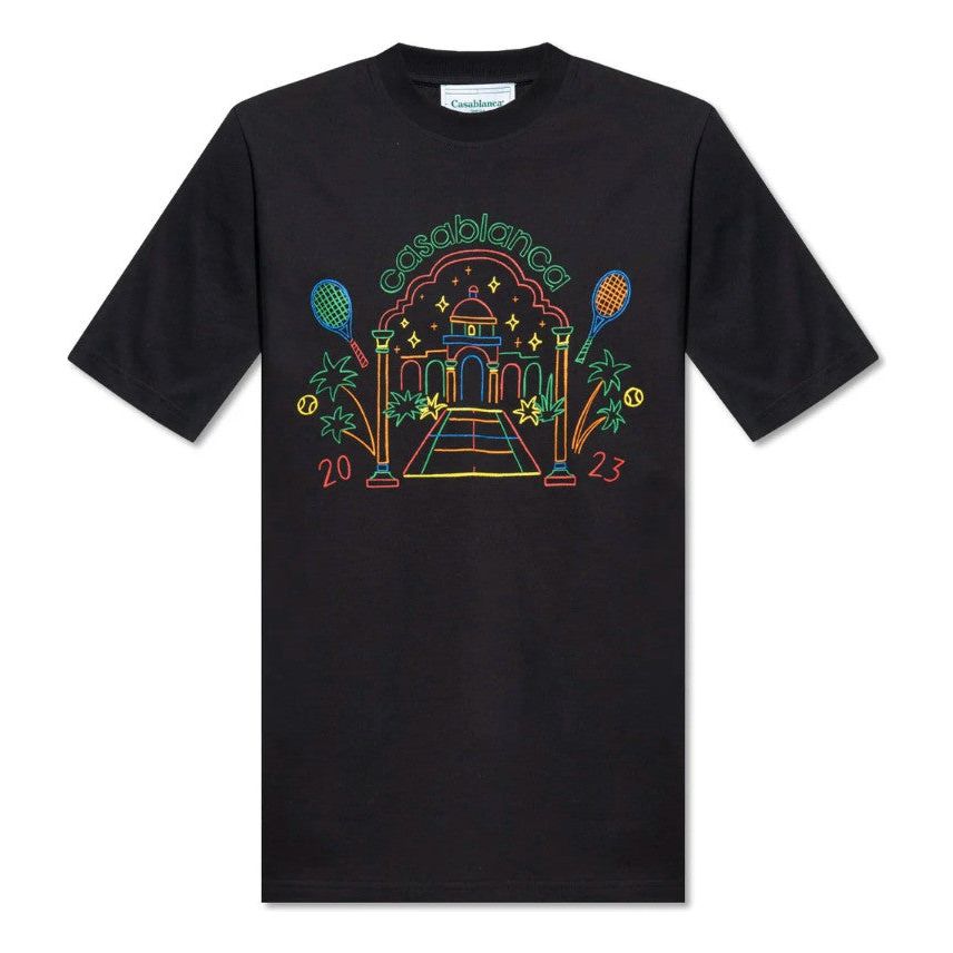 Casablanca Rainbow Crayon Temple T-Shirt Black