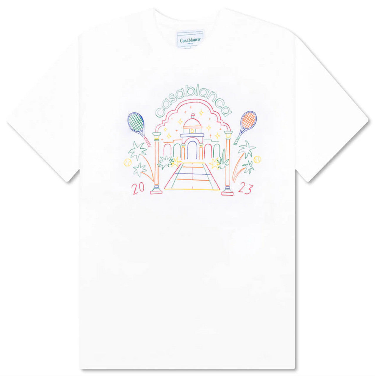 Casablanca Rainbow Crayon Temple T-Shirt White