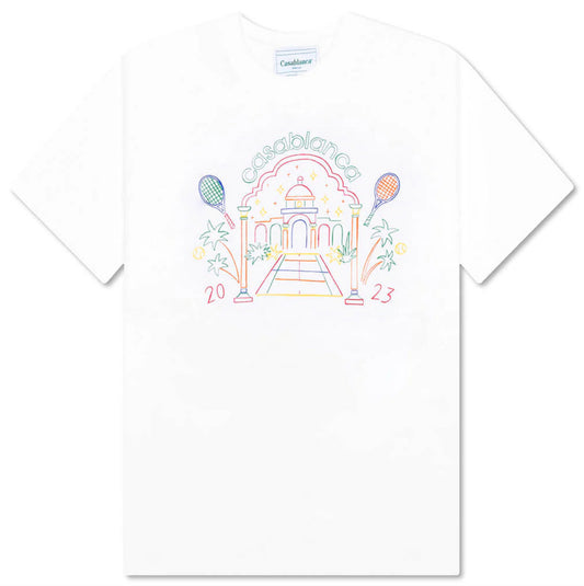 Casablanca Rainbow Crayon Temple T-Shirt White