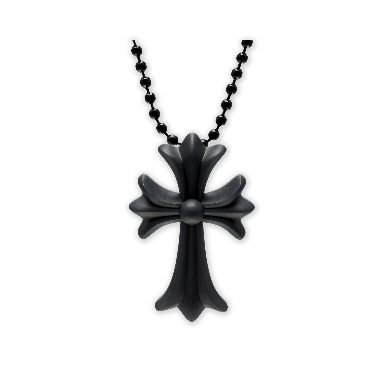 Chrome Hearts Silicone Cross Necklace Black