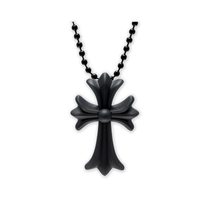 Chrome Hearts Silicone Cross Necklace Black