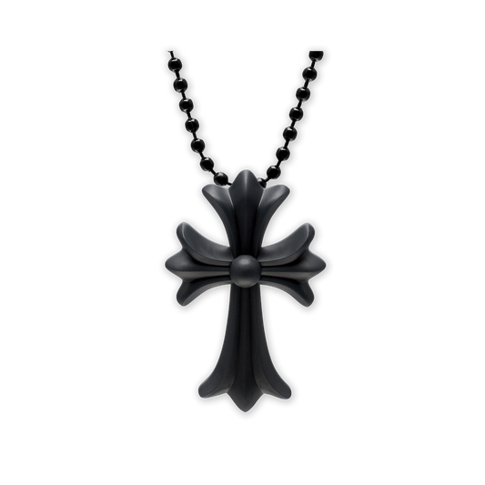 Chrome Hearts Silicone Cross Necklace Black