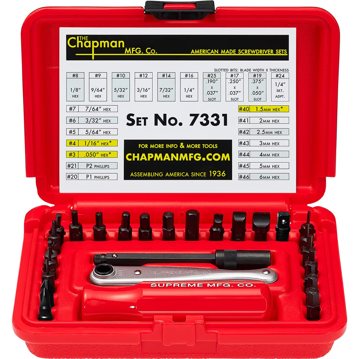 Supreme Chapman Screwdriver Set