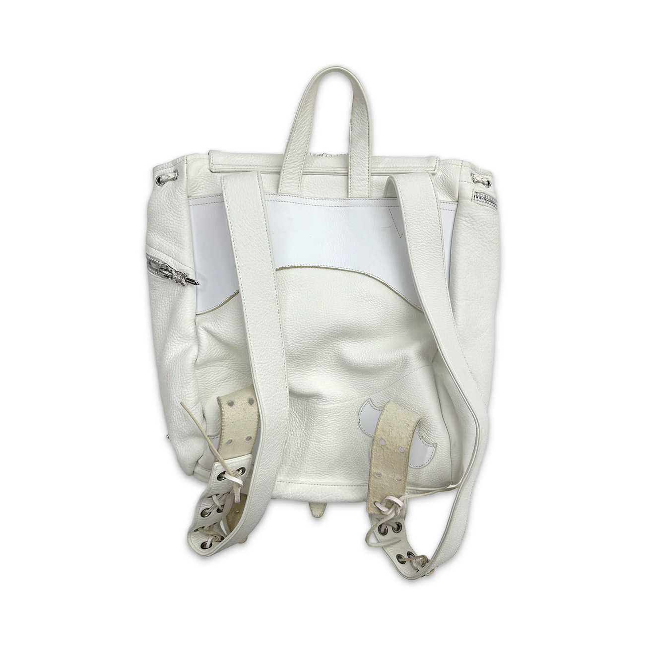 Chrome Hearts Large Cross Hobo Backpack White
