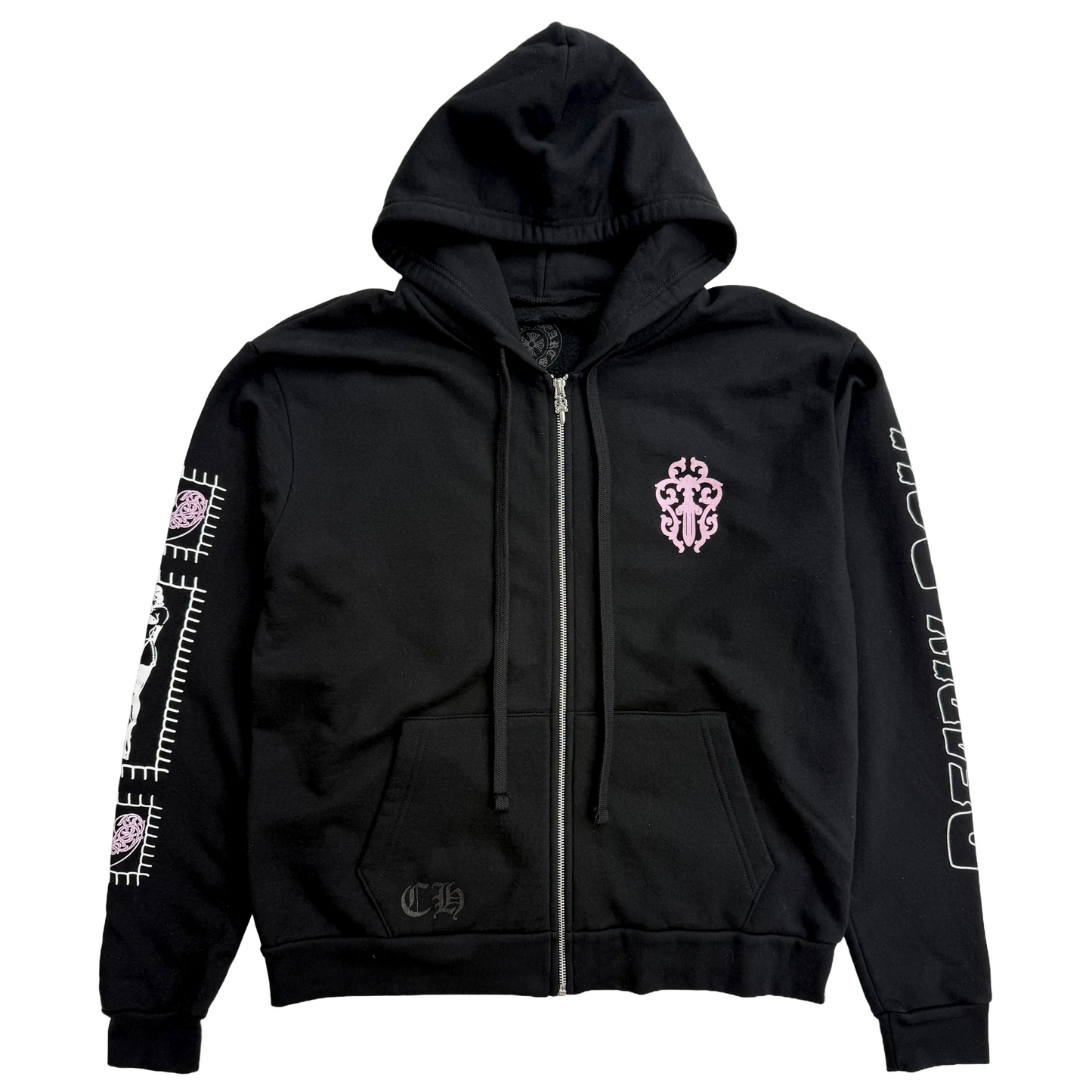 Chrome Hearts Deadly Doll Miami Art Basel Exclusive Zip-Up Hoodie Black/Pink