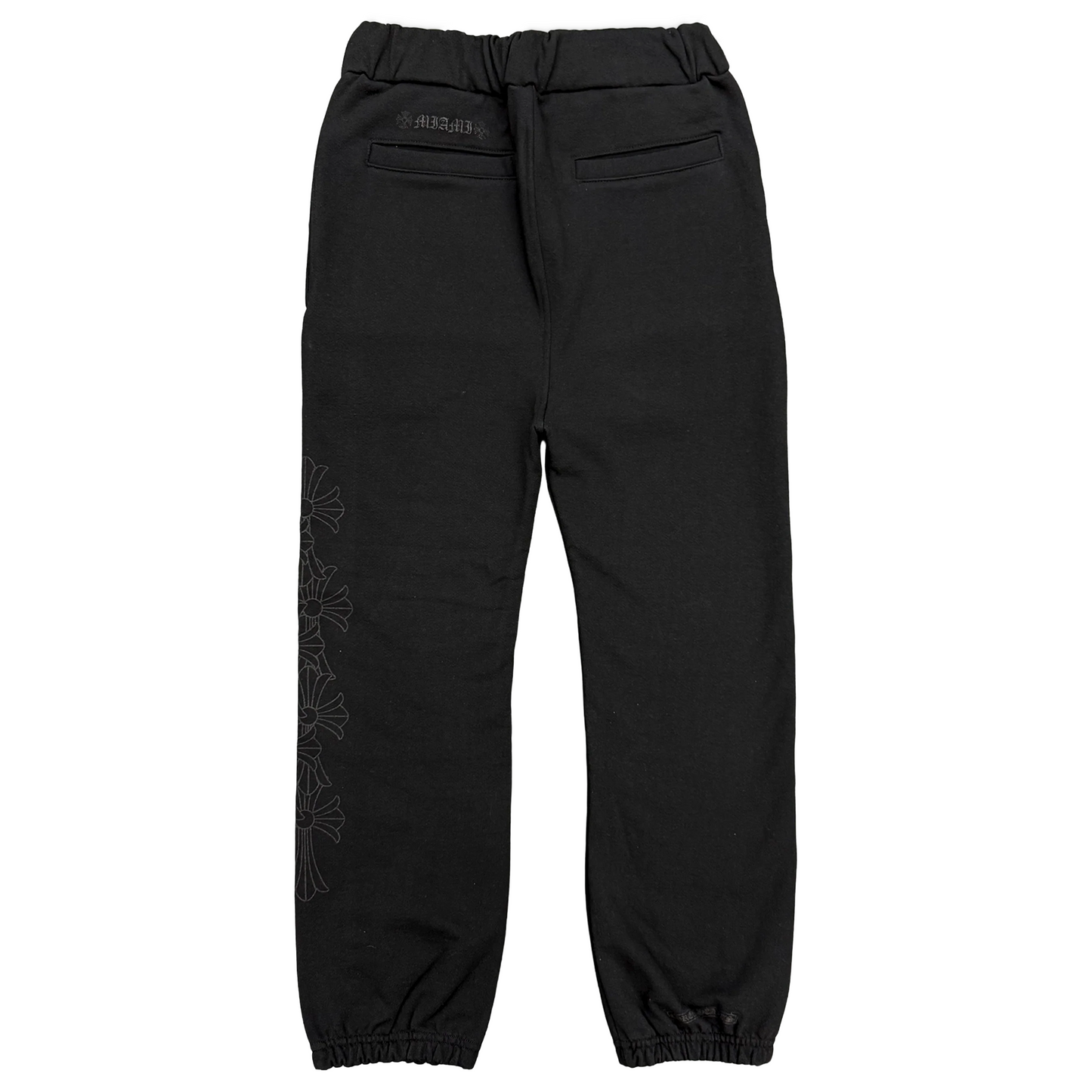 Chrome Hearts Miami Exclusive Vertical Logo Cemetery Sweatpants Black/Black