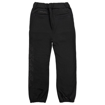 Chrome Hearts Miami Exclusive Vertical Logo Cemetery Sweatpants Black/Black