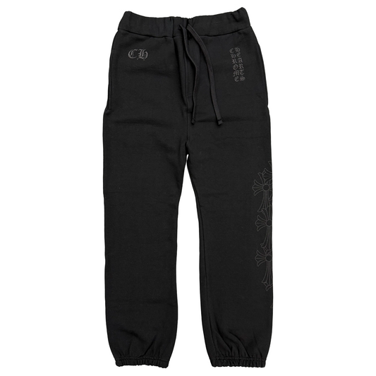 Chrome Hearts Miami Exclusive Vertical Logo Cemetery Sweatpants Black/Black