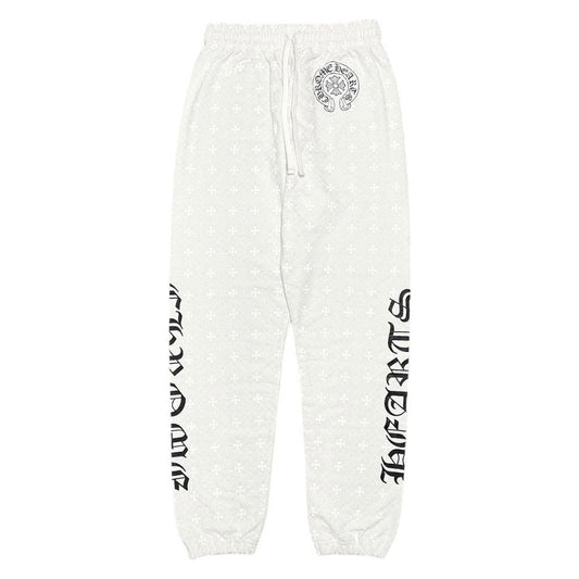 Chrome Hearts All Over Monogram Horseshoe Logo Sweatpants White