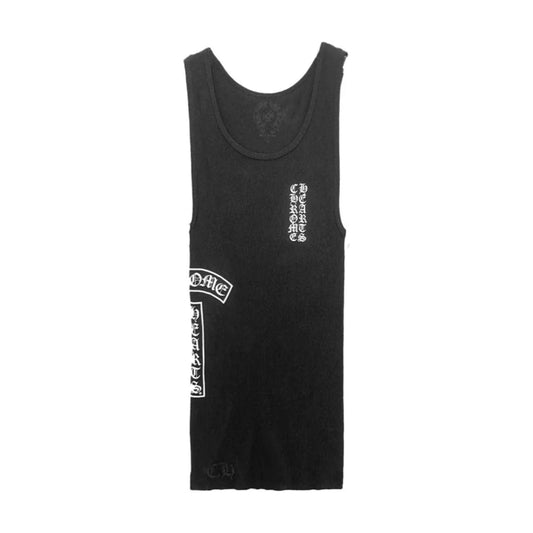 Chrome Hearts T-Bar Script Logo Tank Top Black