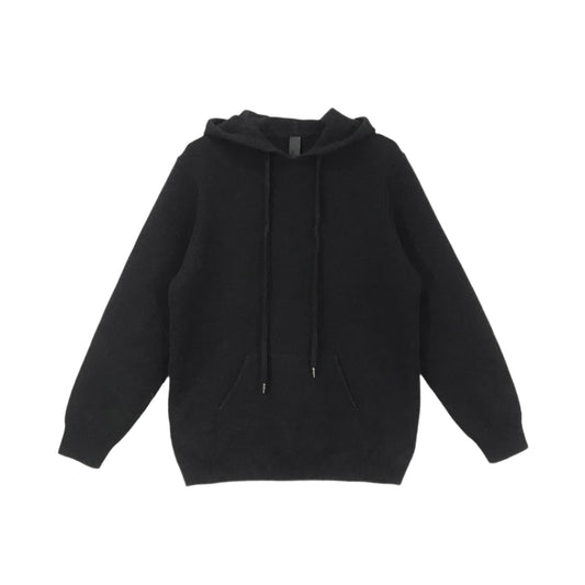 Chrome Hearts Leather Floral Sleeve Cashmere Hoodie Black