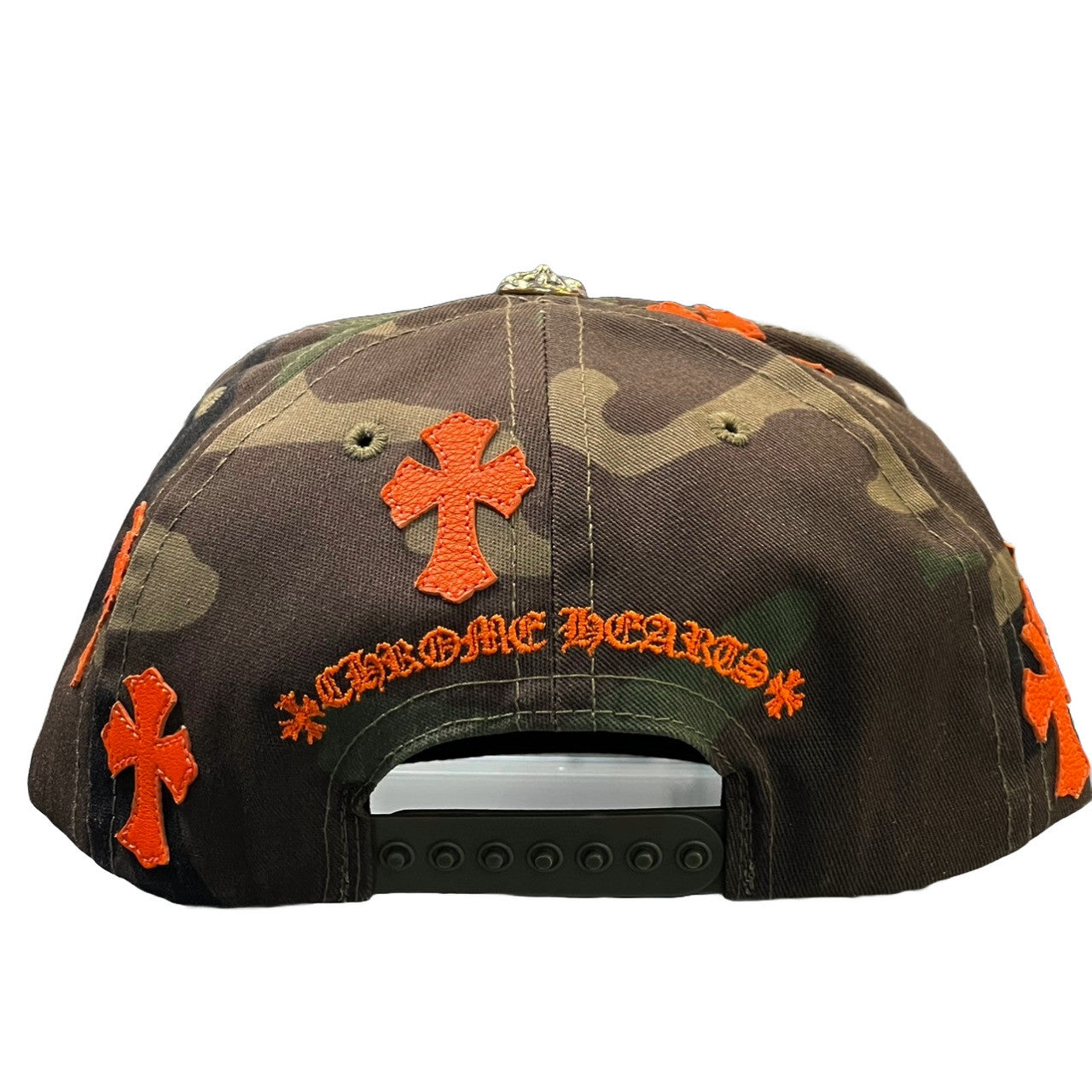 Chrome Hearts CH Cross Patch Baseball Hat Camo/Orange