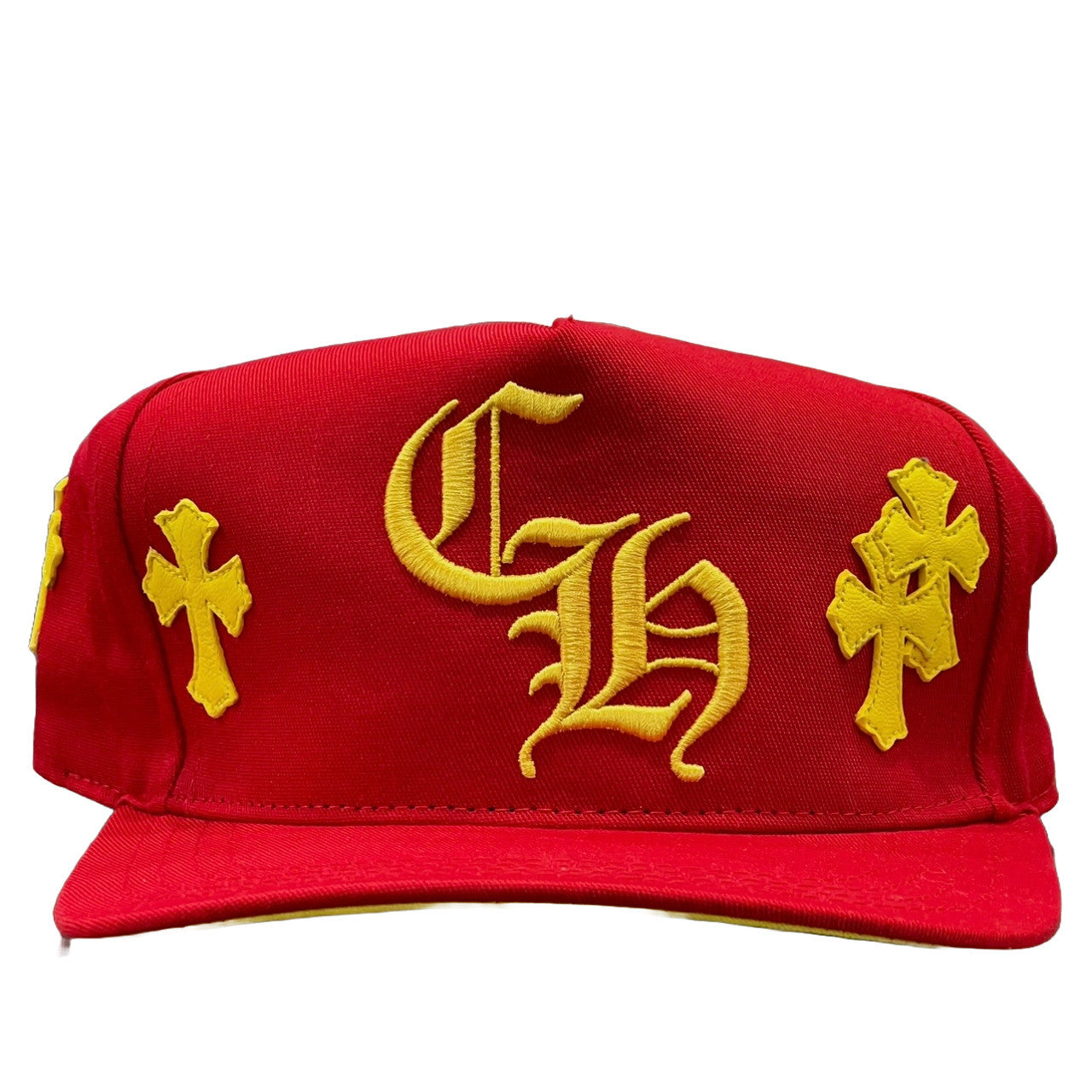 Chrome Hearts CH Cross Patch Baseball Hat Red/Yellow