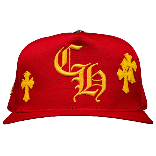 Chrome Hearts CH Cross Patch Baseball Hat Red/Yellow