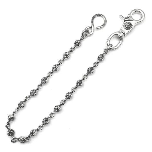 Chrome Hearts Silver Cross Ball Wallet Chain