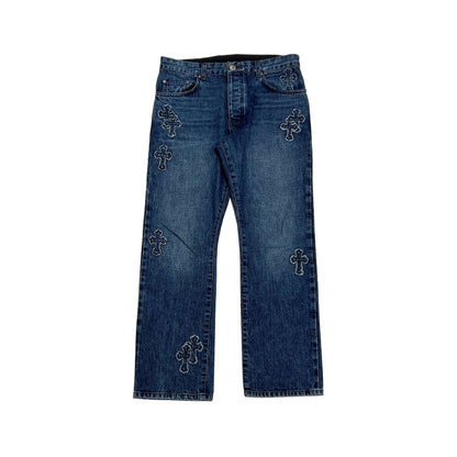 Chrome Hearts Denim Cross Patch Jeans