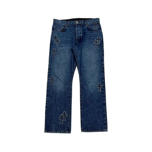 Chrome Hearts Denim Cross Patch Jeans