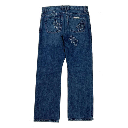 Chrome Hearts Denim Cross Patch Jeans