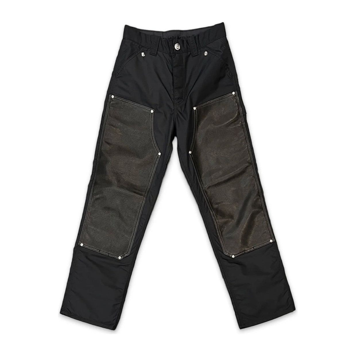 Chrome Hearts Double Knee Nylon Leather Carpenter Pants Black