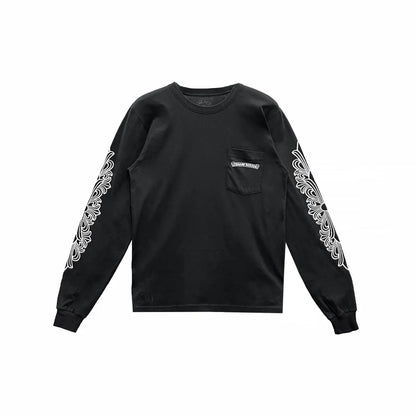 Chrome Hearts Aspen Exclusive Scroll Logo Floral L/S T-Shirt Black