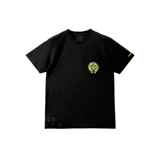 Chrome Hearts Neon Yellow Horseshoe Pocket T-Shirt