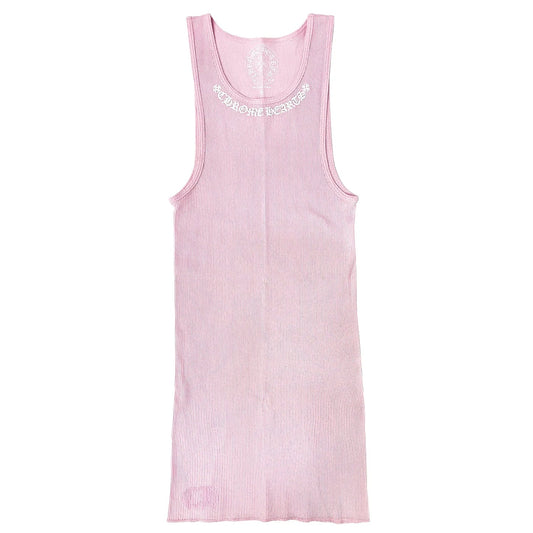 Chrome Hearts Love You Neck Logo Rib Tank Pink