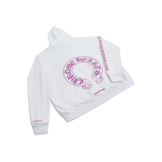 Chrome Hearts Purple Glitter Horseshoe Hoodie White (Online Exclusive)