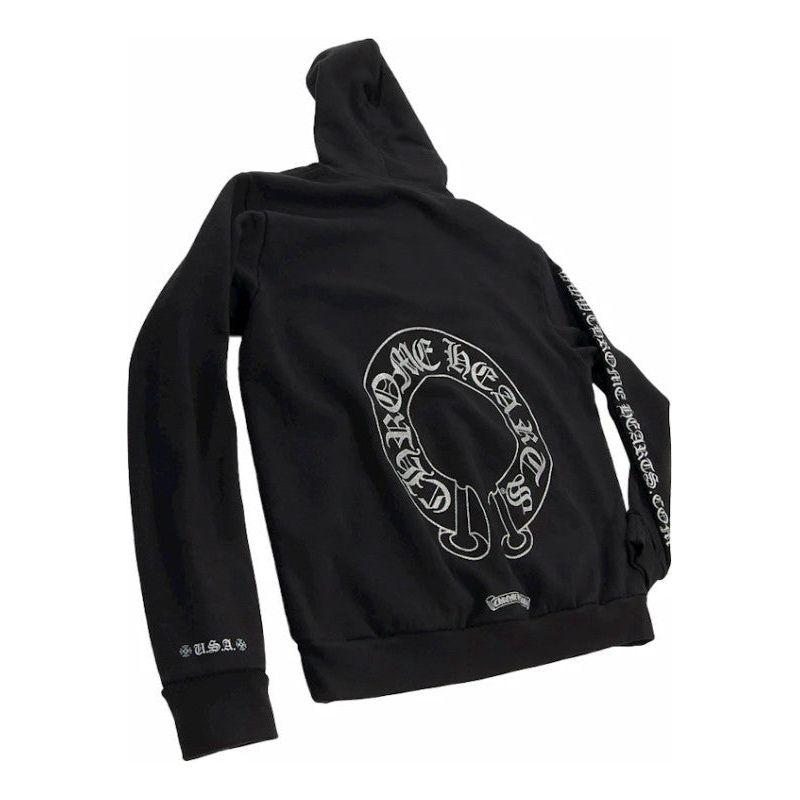 Chrome Hearts Silver Glitter Hoodie Black