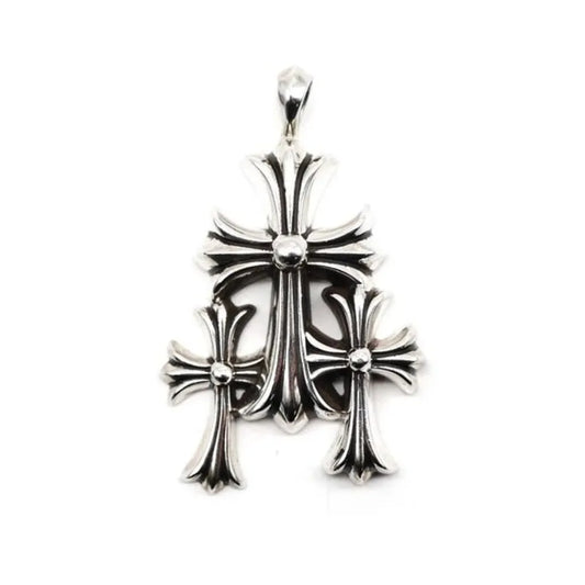 Chrome Hearts Silver Triple Cross Pendant