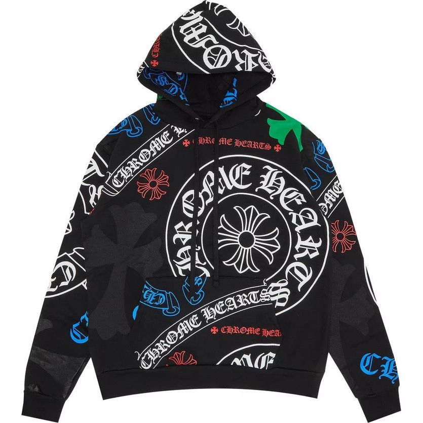 Chrome Hearts Stencil Hoodie Black/Multicolor