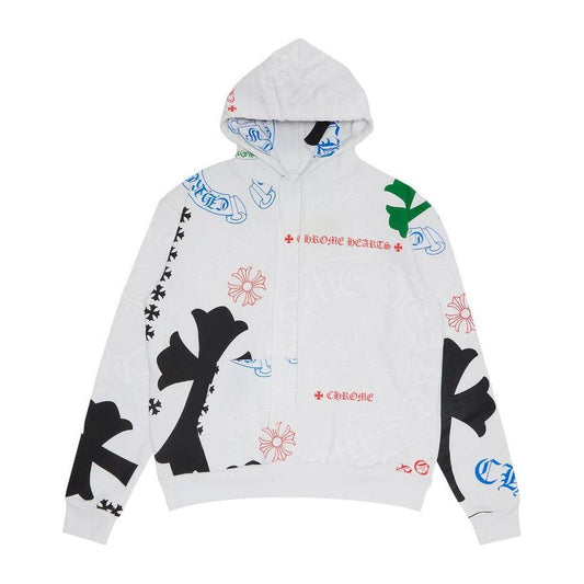 Chrome Hearts Stencil Hoodie 'White/Multicolor'