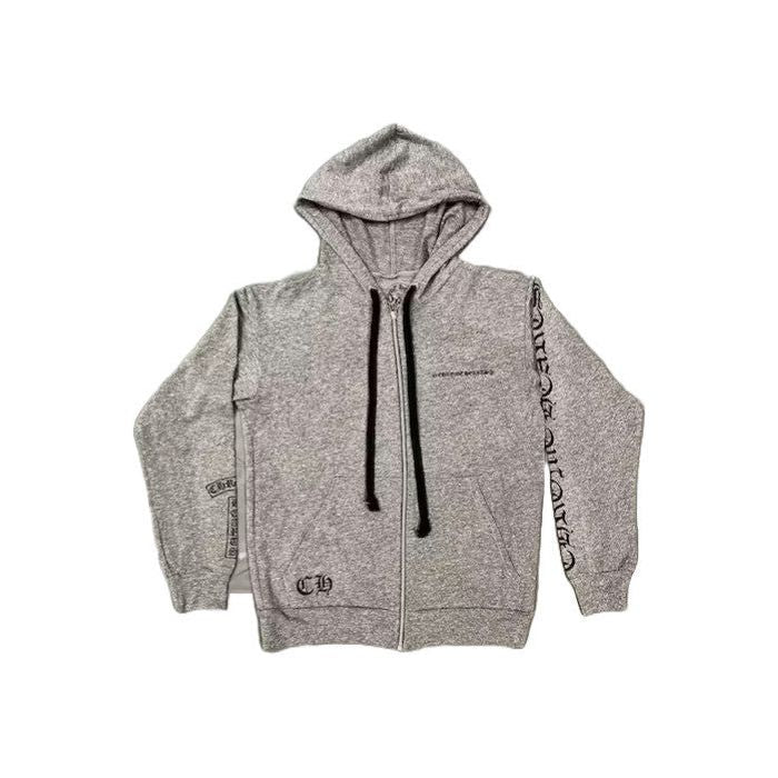 Chrome Hearts T-Bar F*** You Zip-Up Hoodie Heather Grey