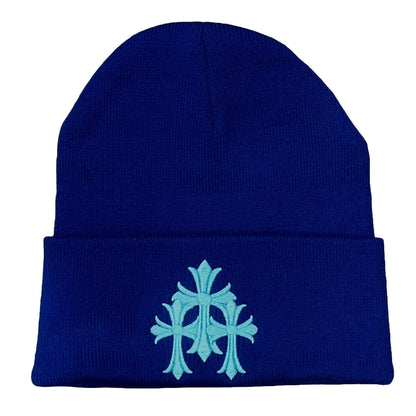 Chrome Hearts Triple Cross Beanie Blue