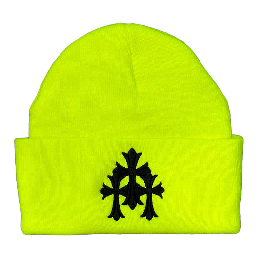 Chrome Hearts Triple Cross Beanie Neon Yellow