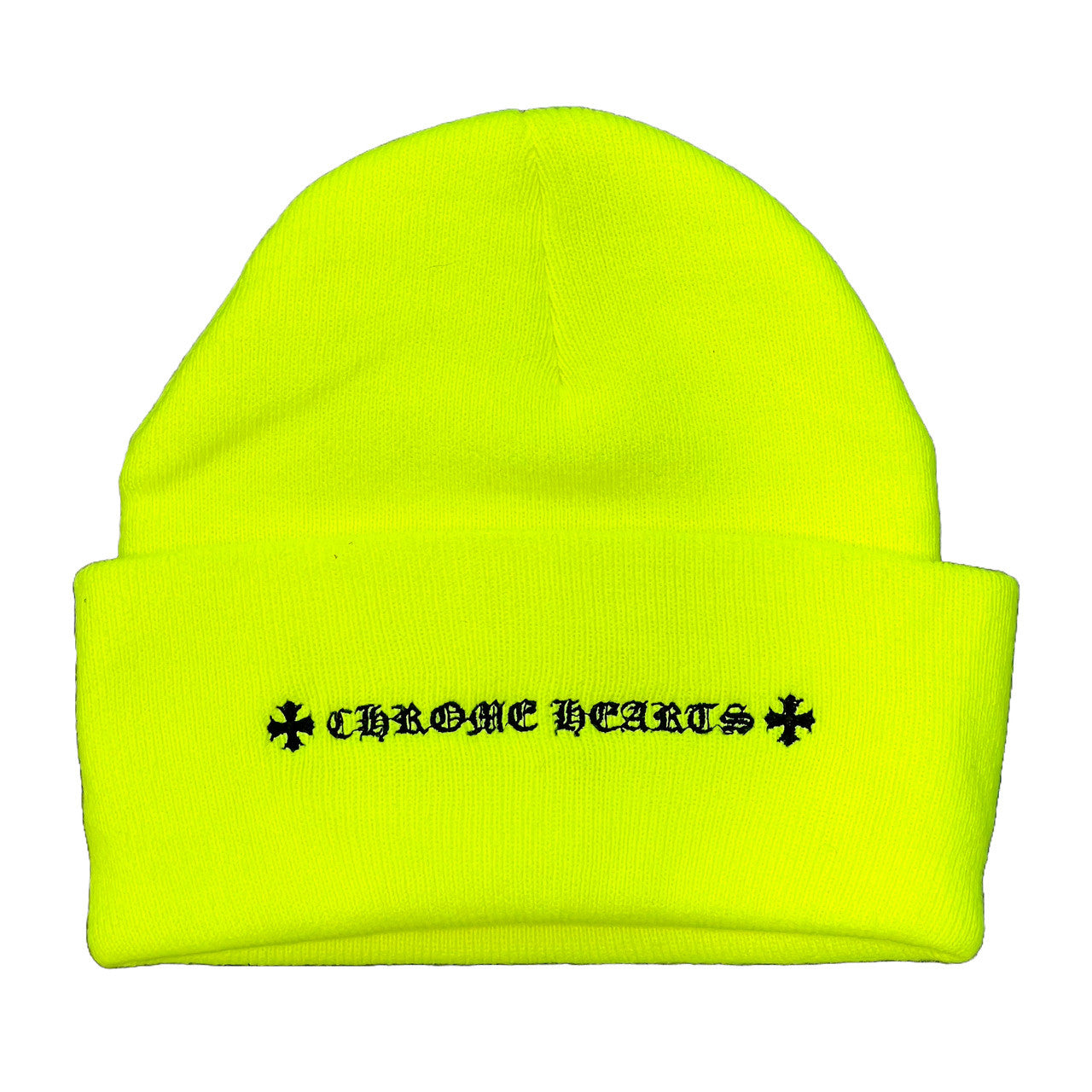 Chrome Hearts Triple Cross Beanie Neon Yellow