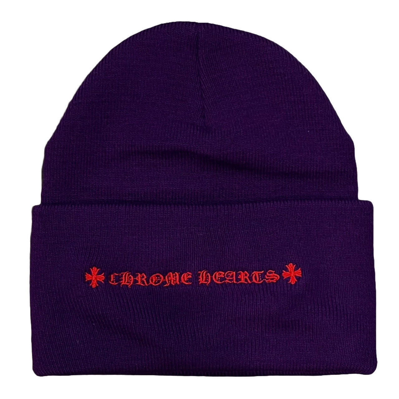 Chrome Hearts Triple Cross Beanie Purple