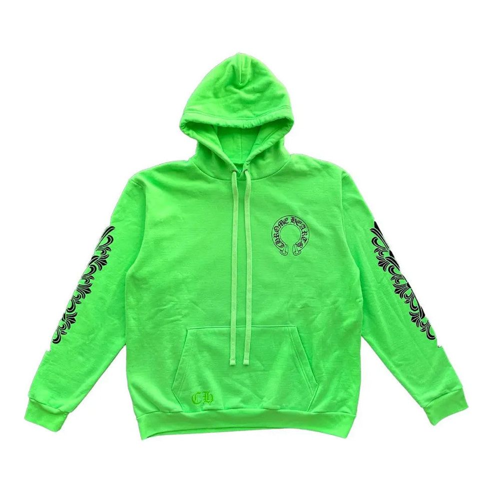 Chrome Hearts Ultra Miami Exclusive Scroll Logo Hoodie Neon Green