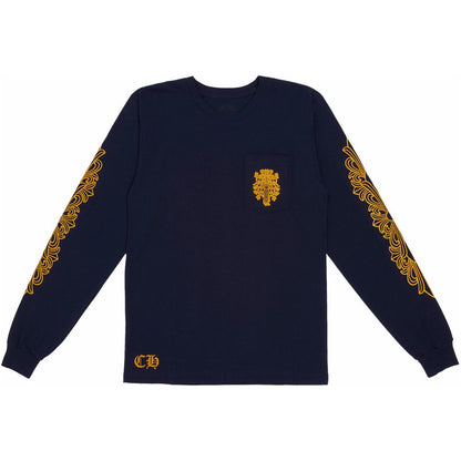 Chrome Hearts V89 Dagger L/S T-shirt Navy/Yellow