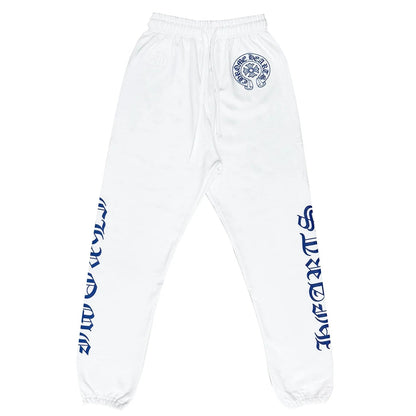 Chrome Hearts Horseshoe Logo Sweatpants White/Blue