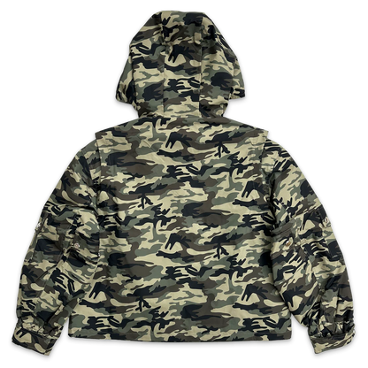 Saint Vanity Nylon Hooded Jacket Green Camo