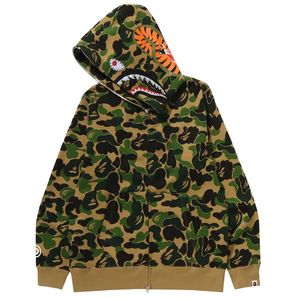 BAPE ABC Camo Crystal Stone Shark Full Zip Hoodie Green