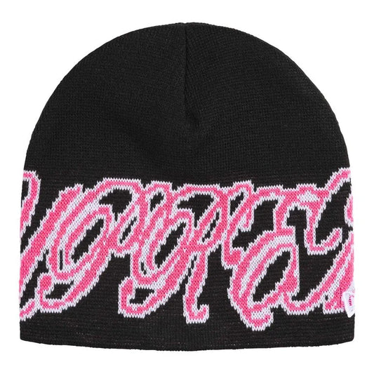 Supreme/New Era® Cursive Beanie Black/Pink