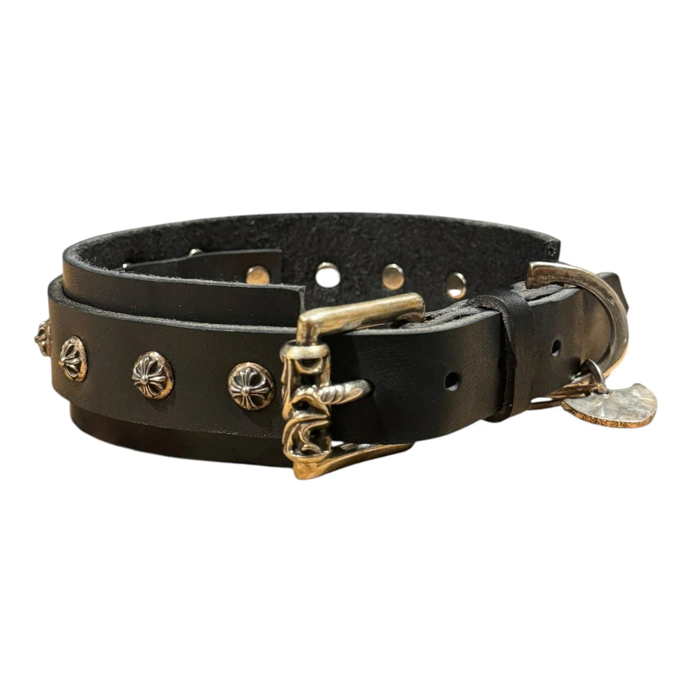 Chrome Hearts Studded Leather Dog Collar Black